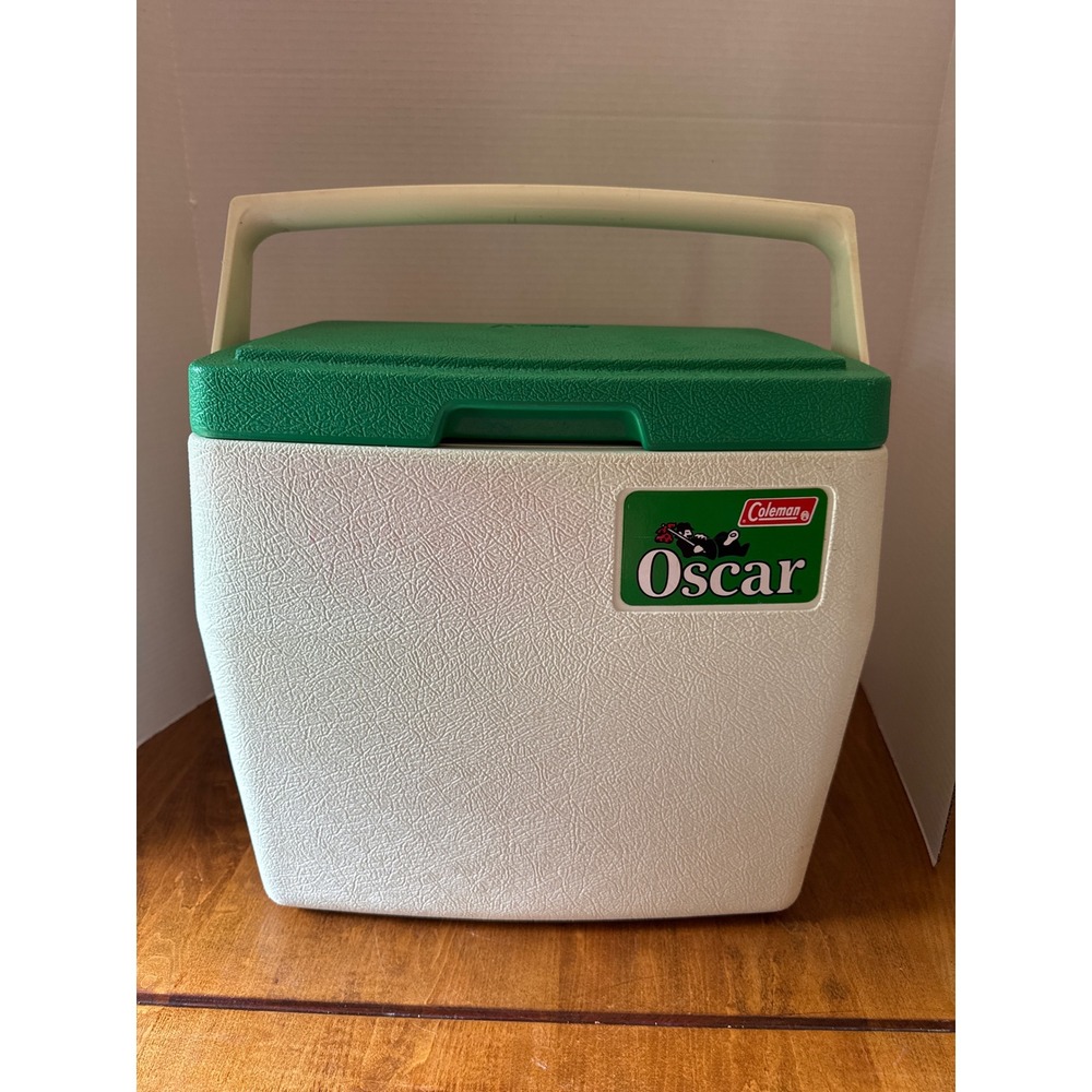 Vintage Coleman Oscar Cooler 5274 Green White 1984 Made in USA Personal Cooler